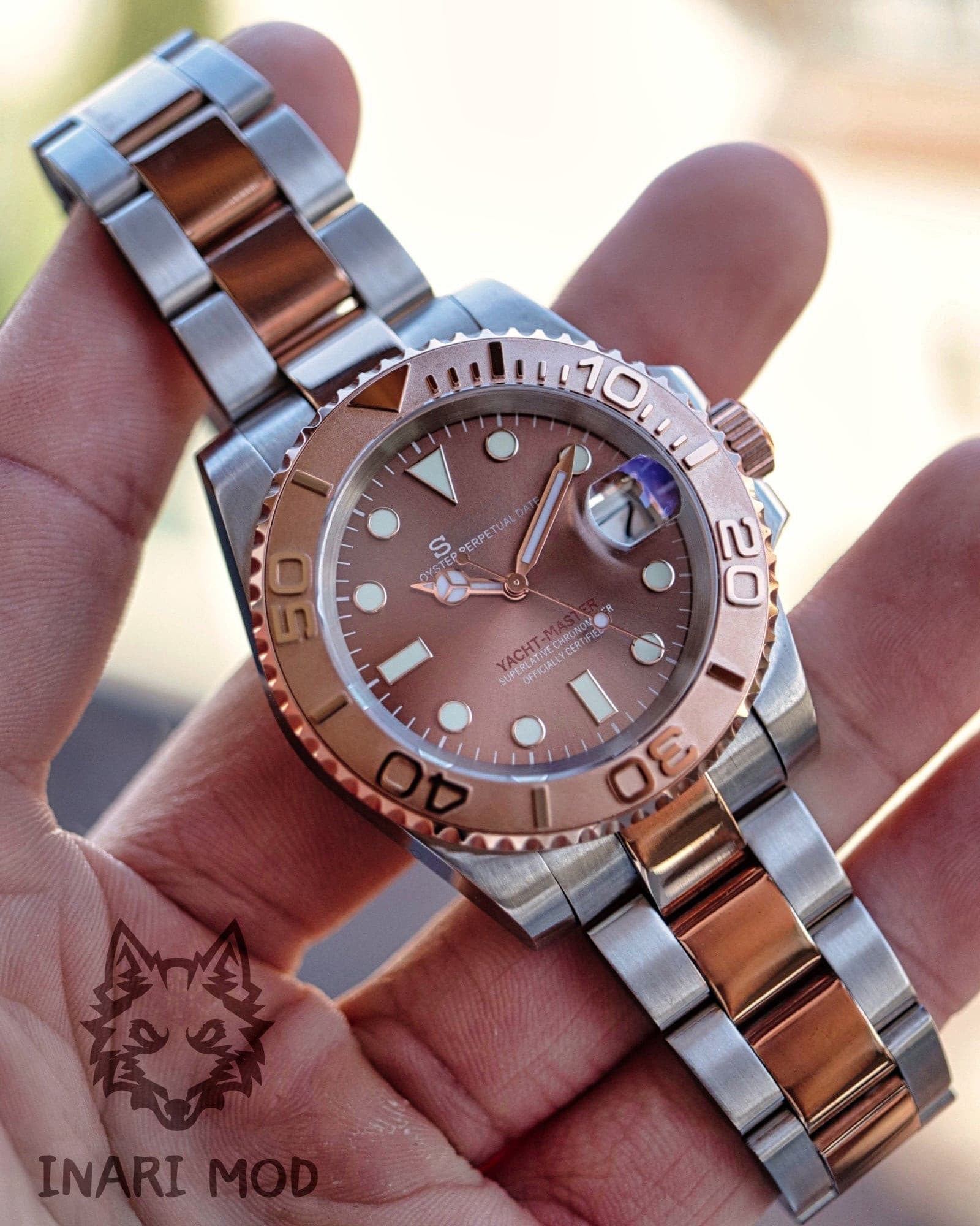 Yacht master two discount tone rose gold