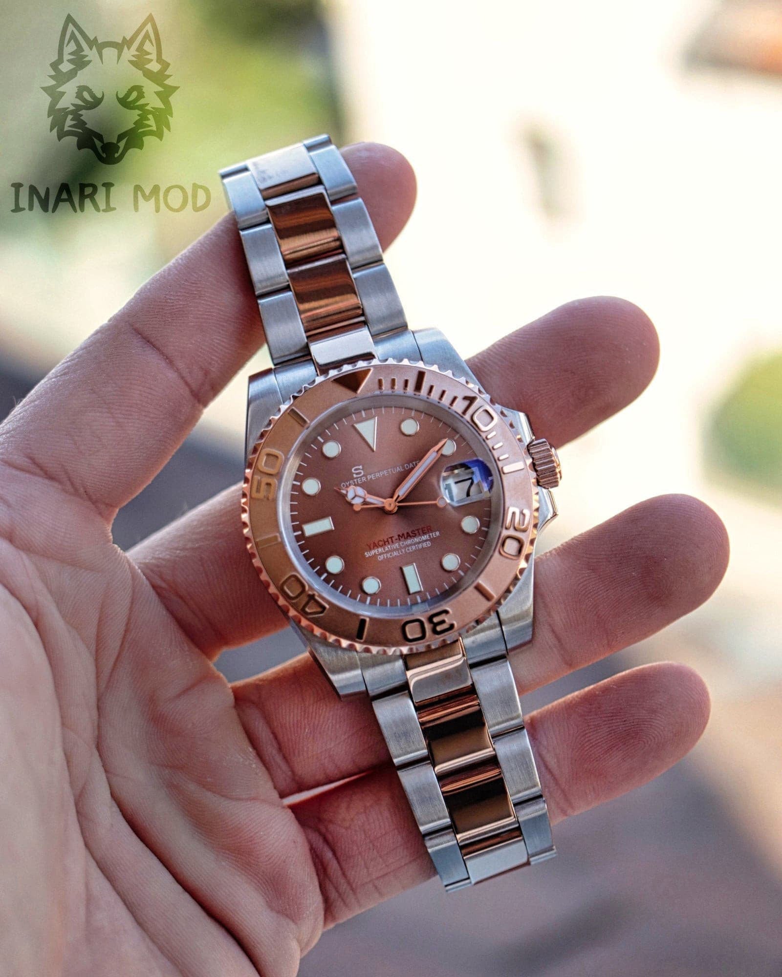 Seiko Mod Yacht Master rose gold steel